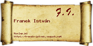 Franek István névjegykártya